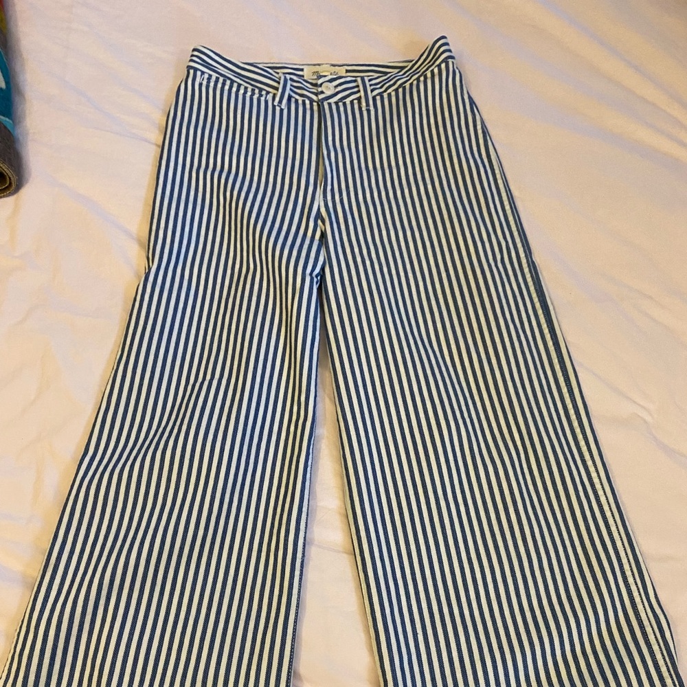 Madewell cropped stripe denim
